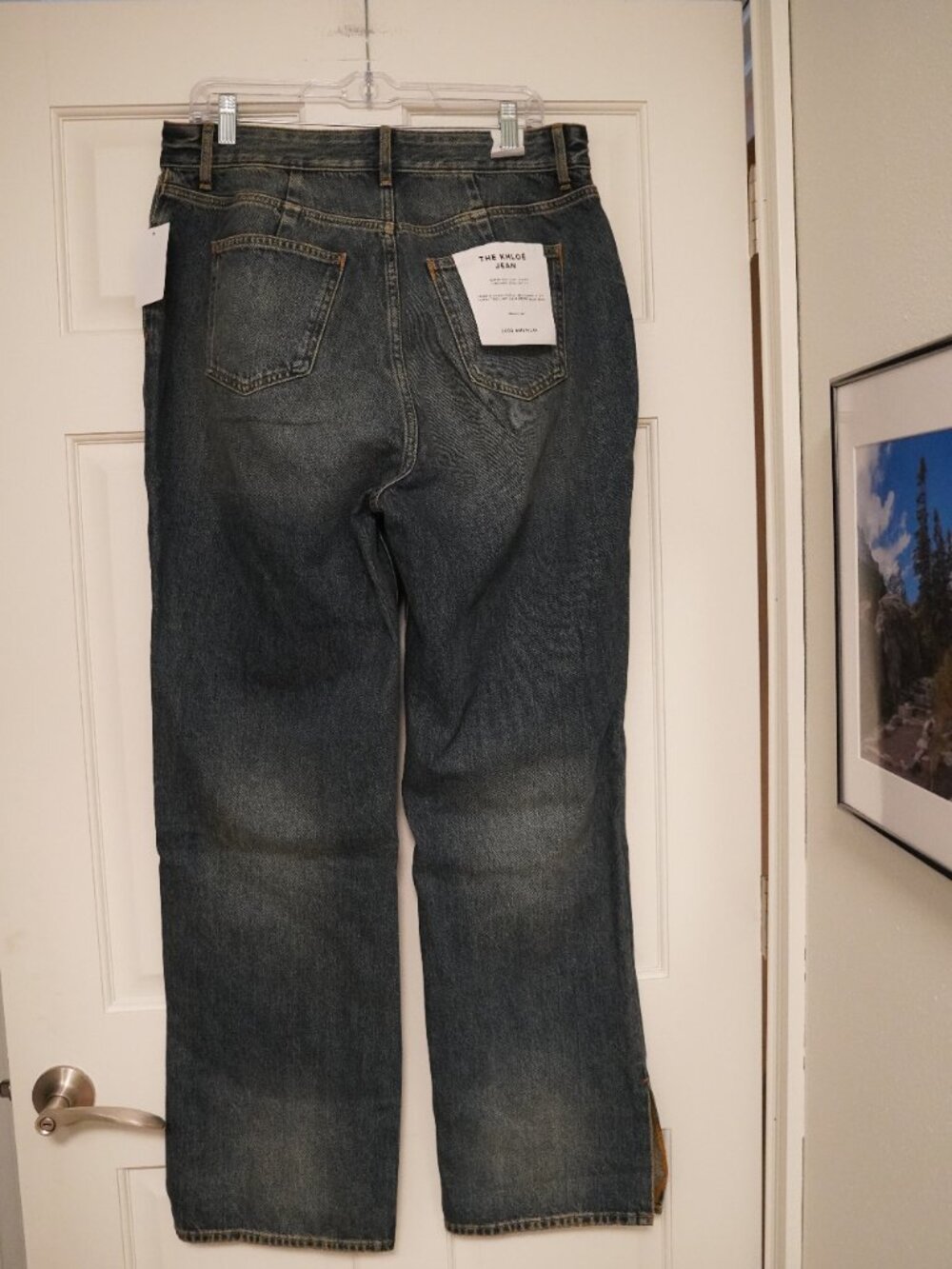 Good American The Khloé Jean Super High Rise Straight Patchwork Jeans 12/31 NWT - Picture 3 of 3